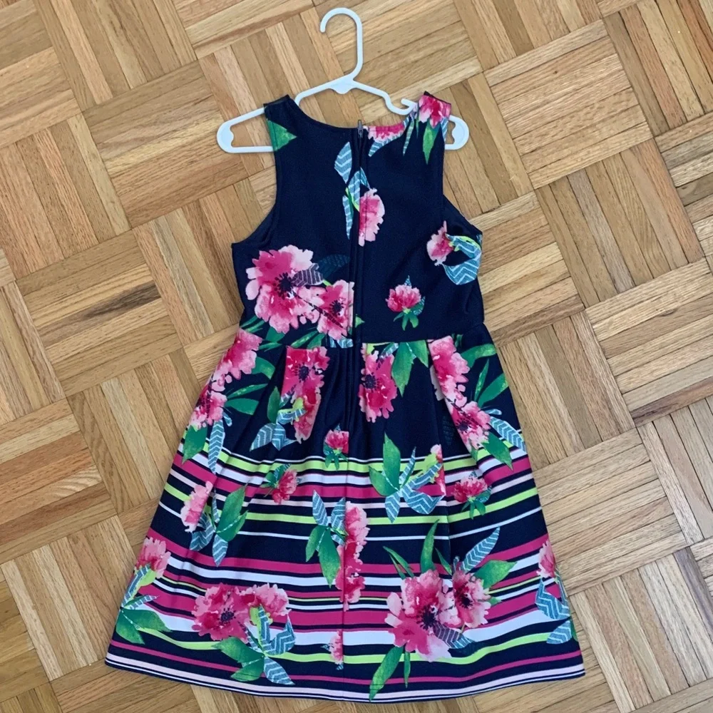 EUC Rare Editions - Floral Print Dress w/ Tulle Skirting - Girls Size 8